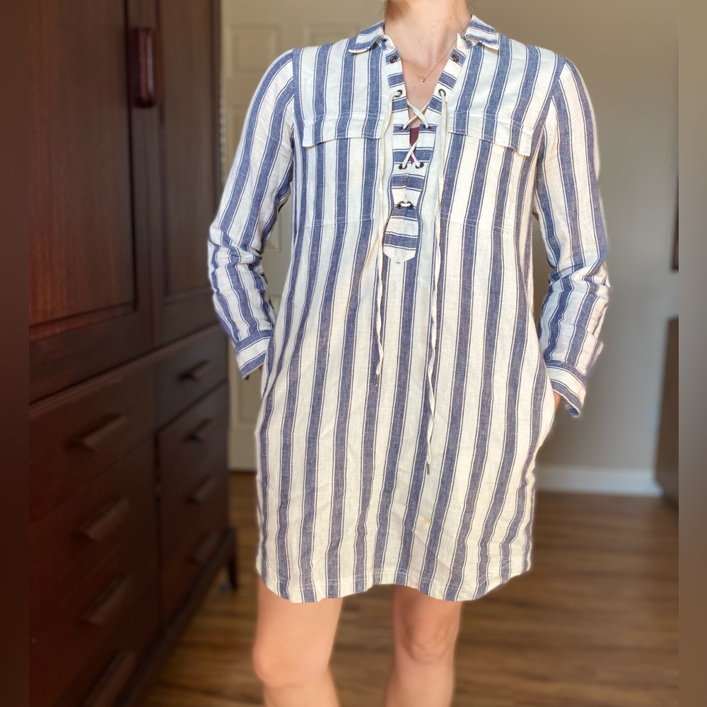 Madewell striped shirt dress